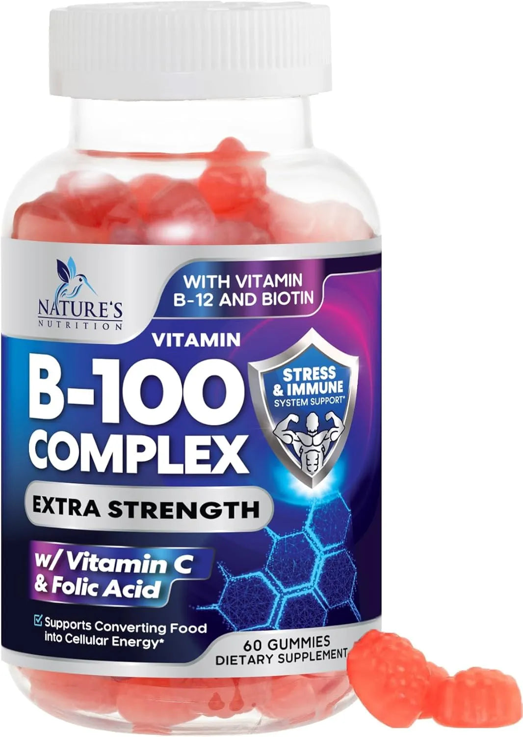 NATURE'S NUTRITION - Nature's Nutrition B-100 Complex Gummy 60 Gomitas - The Red Vitamin MX - Suplementos Alimenticios - {{ shop.shopifyCountryName }}