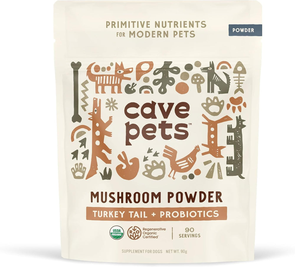 CAVE PETS - Cave Pets Super Blend Powder Turkey Tail & Probiotics 90 Servicios 90Gr. - The Red Vitamin MX - Suplementos Herbales Para Perros - {{ shop.shopifyCountryName }}