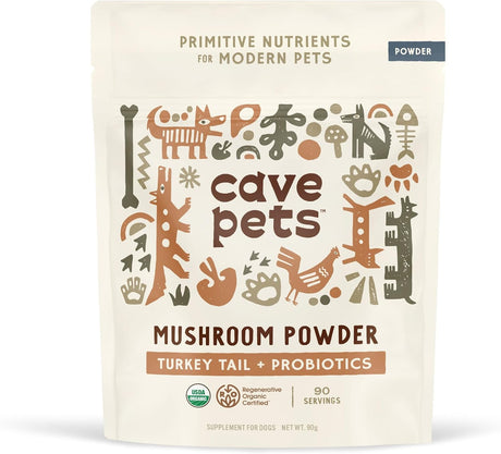 CAVE PETS - Cave Pets Super Blend Powder Turkey Tail & Probiotics 90 Servicios 90Gr. - The Red Vitamin MX - Suplementos Herbales Para Perros - {{ shop.shopifyCountryName }}