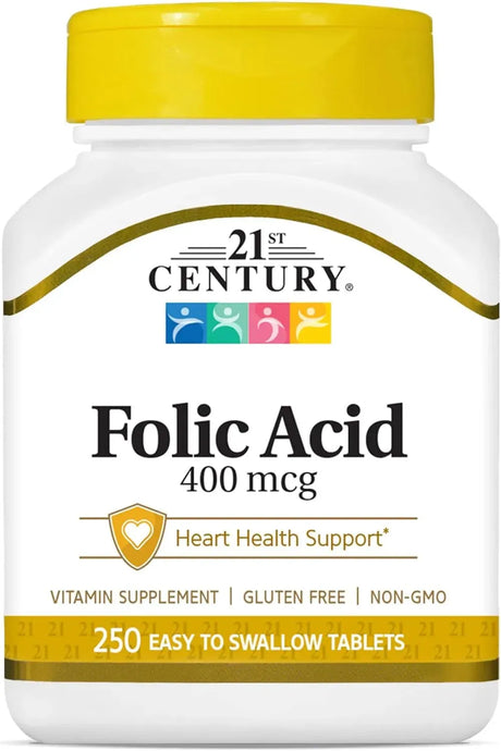 21ST CENTURY - 21st Century Folic Acid 400mcg 250 Tabletas - The Red Vitamin MX - Suplementos Alimenticios - {{ shop.shopifyCountryName }}
