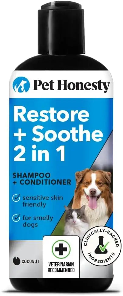 PET HONESTY - Pet Honesty Restore + Soothe 2 in 1 Shampoo + Conditioner for Sensitive Skin for Dogs & Cats 16 Fl.Oz. - The Red Vitamin MX - Remedios Para La Picazón De Perros - {{ shop.shopifyCountryName }}