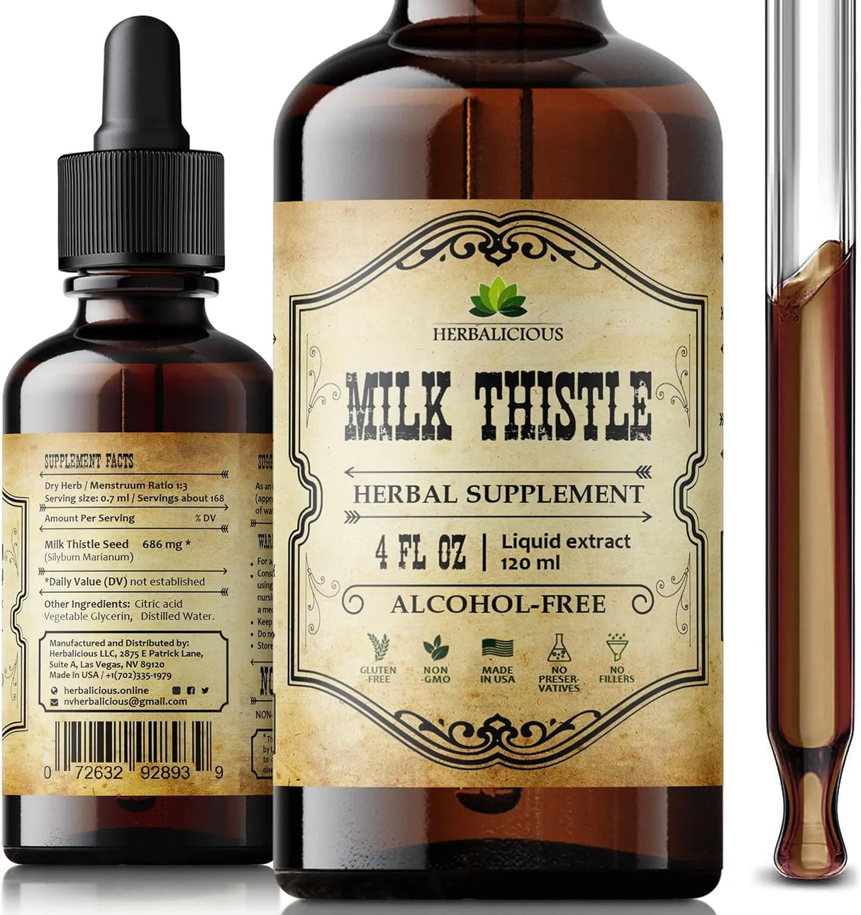HERBALICIOUS - HERBALICIOUS Milk Thistle Extract 4 Fl.Oz. - The Red Vitamin MX - Suplementos Alimenticios - {{ shop.shopifyCountryName }}