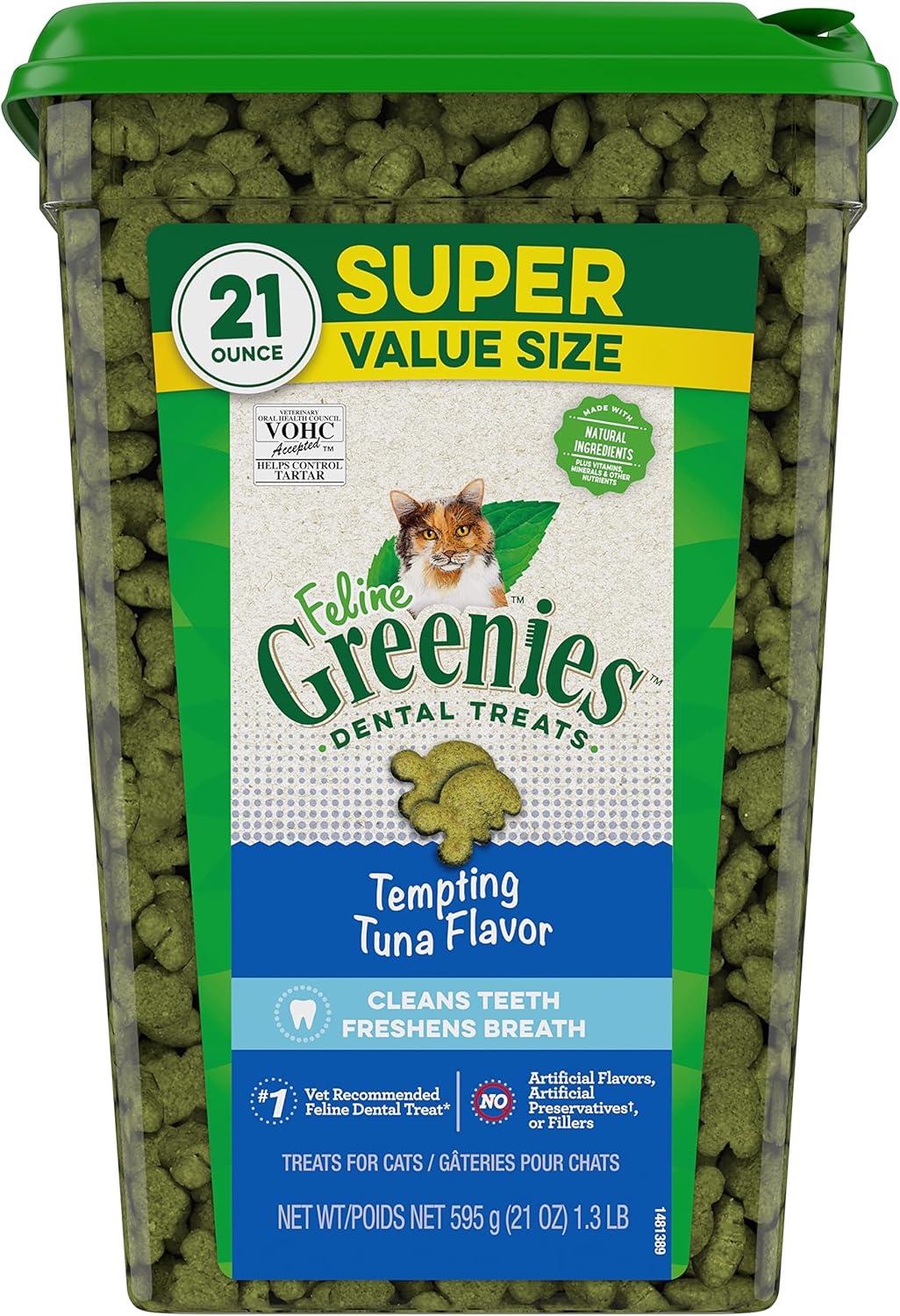 Greenies Feline Adult Dental Cat Treats Tempting Tuna Flavor 595Gr.