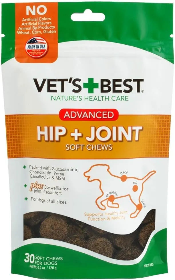 VET'S BEST - Vet's Best Advanced Hip & Joint Soft Chew 30 Masticables - The Red Vitamin MX - Cuidado De Cadera Y Articulaciones Para Perros - {{ shop.shopifyCountryName }}