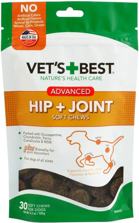 VET'S BEST - Vet's Best Advanced Hip & Joint Soft Chew 30 Masticables - The Red Vitamin MX - Cuidado De Cadera Y Articulaciones Para Perros - {{ shop.shopifyCountryName }}