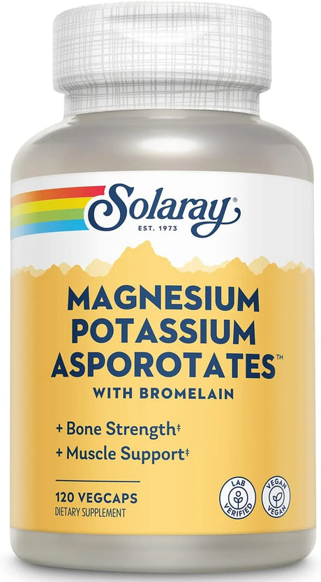SOLARAY - SOLARAY Magnesium and Potassium Asporotates 120 Capsulas - The Red Vitamin MX - Suplementos Alimenticios - {{ shop.shopifyCountryName }}