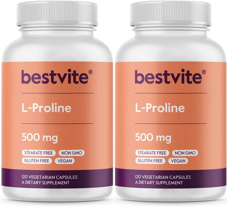 BESTVITE - BESTVITE L-Proline 500Mg. 120 Capsulas 2 Pack - The Red Vitamin MX - Suplementos Alimenticios - {{ shop.shopifyCountryName }}
