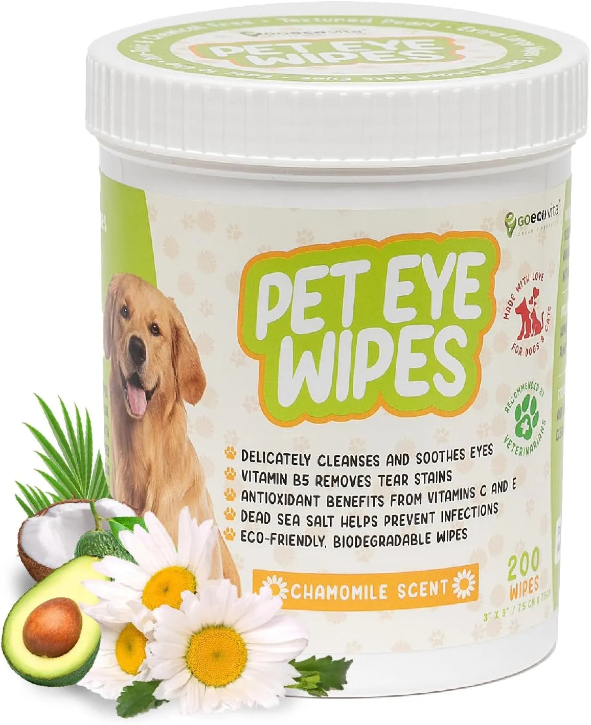GOECOVITA - GoEcoVita Pet Eye Wipes for Dogs & Cats 200 Toallitas - The Red Vitamin MX - Cuidado De Los Ojos De Los Perros - {{ shop.shopifyCountryName }}