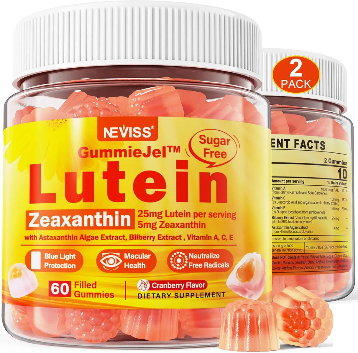 NEVISS - NEVISS Sugar-Free Lutein Zeaxanthin Gummies 60 Gomitas 2 Pack - The Red Vitamin MX - Suplementos Alimenticios - {{ shop.shopifyCountryName }}