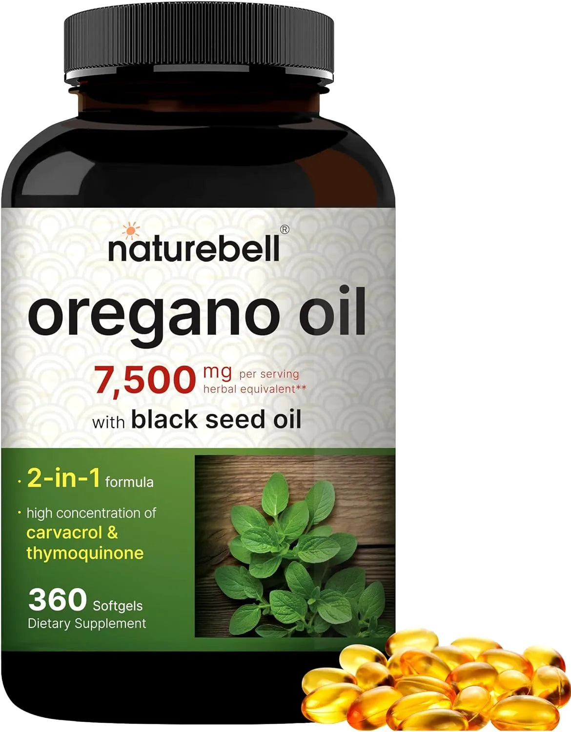 NATUREBELL - NatureBell Oregano Oil 7,500Mg. 360 Capsulas Blandas - The Red Vitamin MX - Suplementos Alimenticios - {{ shop.shopifyCountryName }}