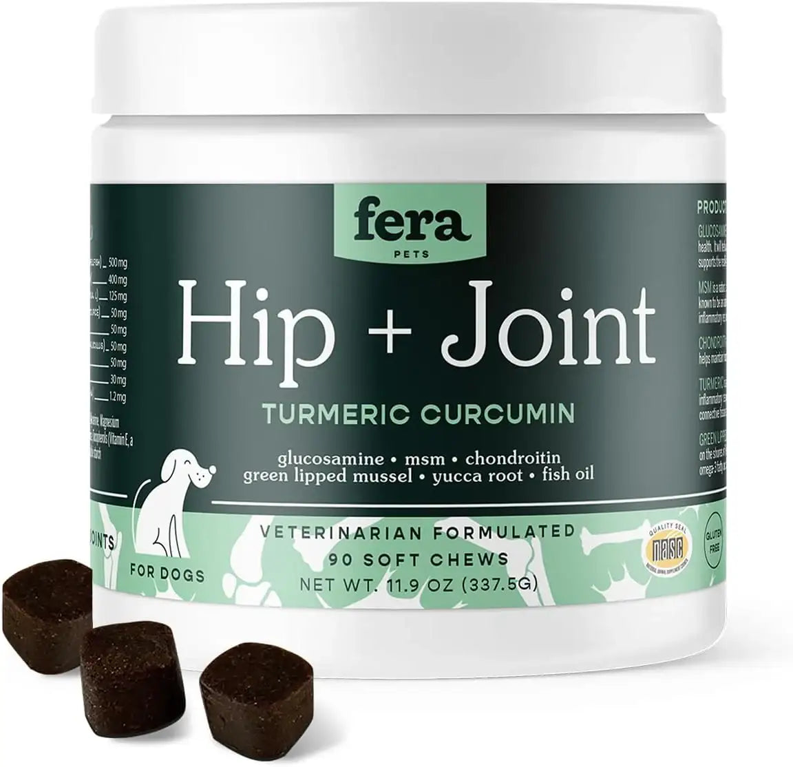 FERA PETS - Fera Pet Organics Hip + Joint Supplement for Dogs 90 Masticables - The Red Vitamin MX - Cuidado De Cadera Y Articulaciones Para Perros - {{ shop.shopifyCountryName }}