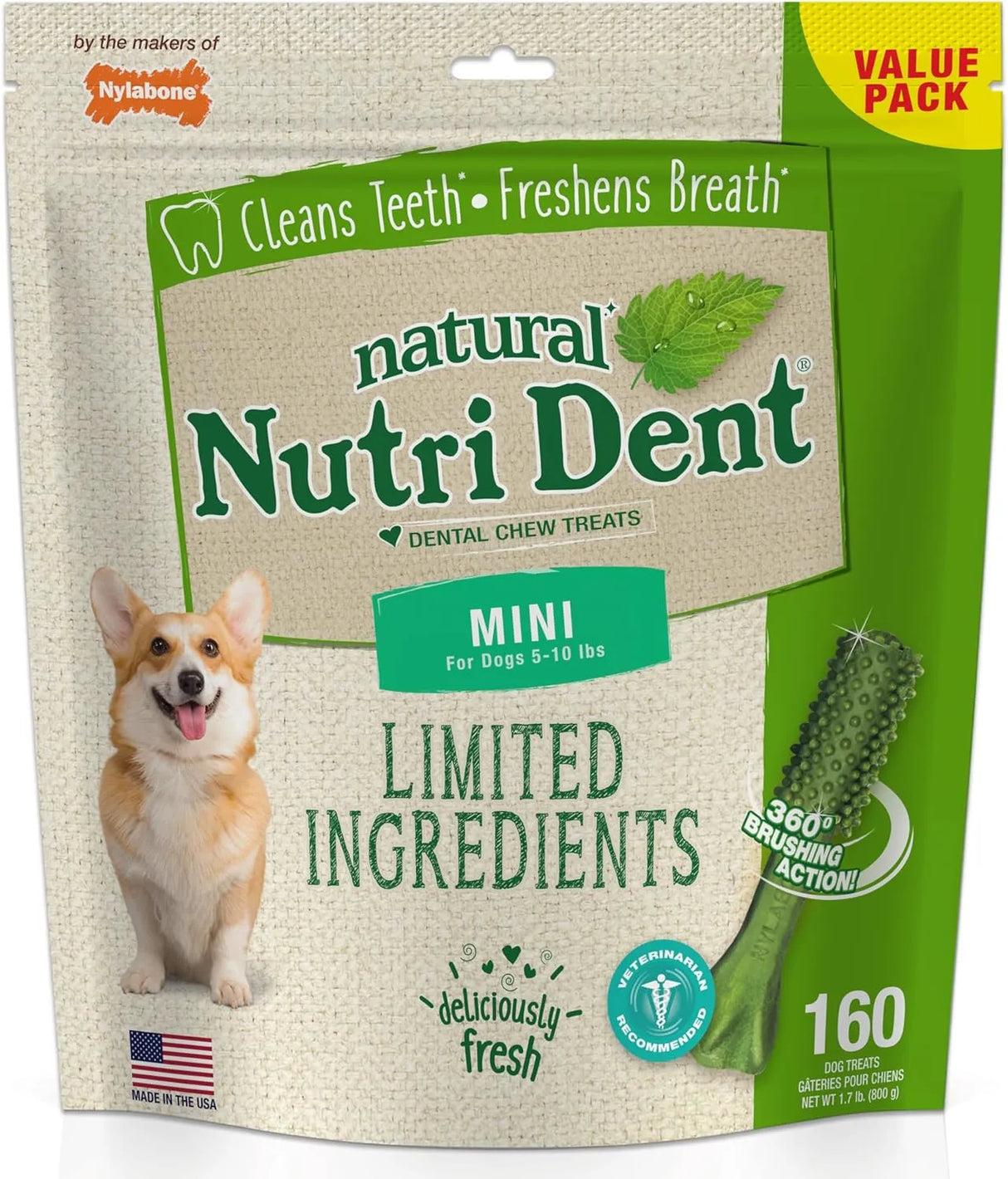 NYLABONE - Nylabone Nutri Dent Dog Dental Chews Mini 160 Piezas - The Red Vitamin MX - Cuidado Dental Para Perros - {{ shop.shopifyCountryName }}