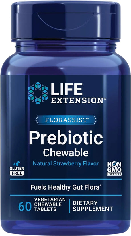 LIFE EXTENSION - Life Extension FLORASSIST Prebiotic Chewable Strawberry 60 Tabletas - The Red Vitamin MX - Suplementos Alimenticios - {{ shop.shopifyCountryName }}