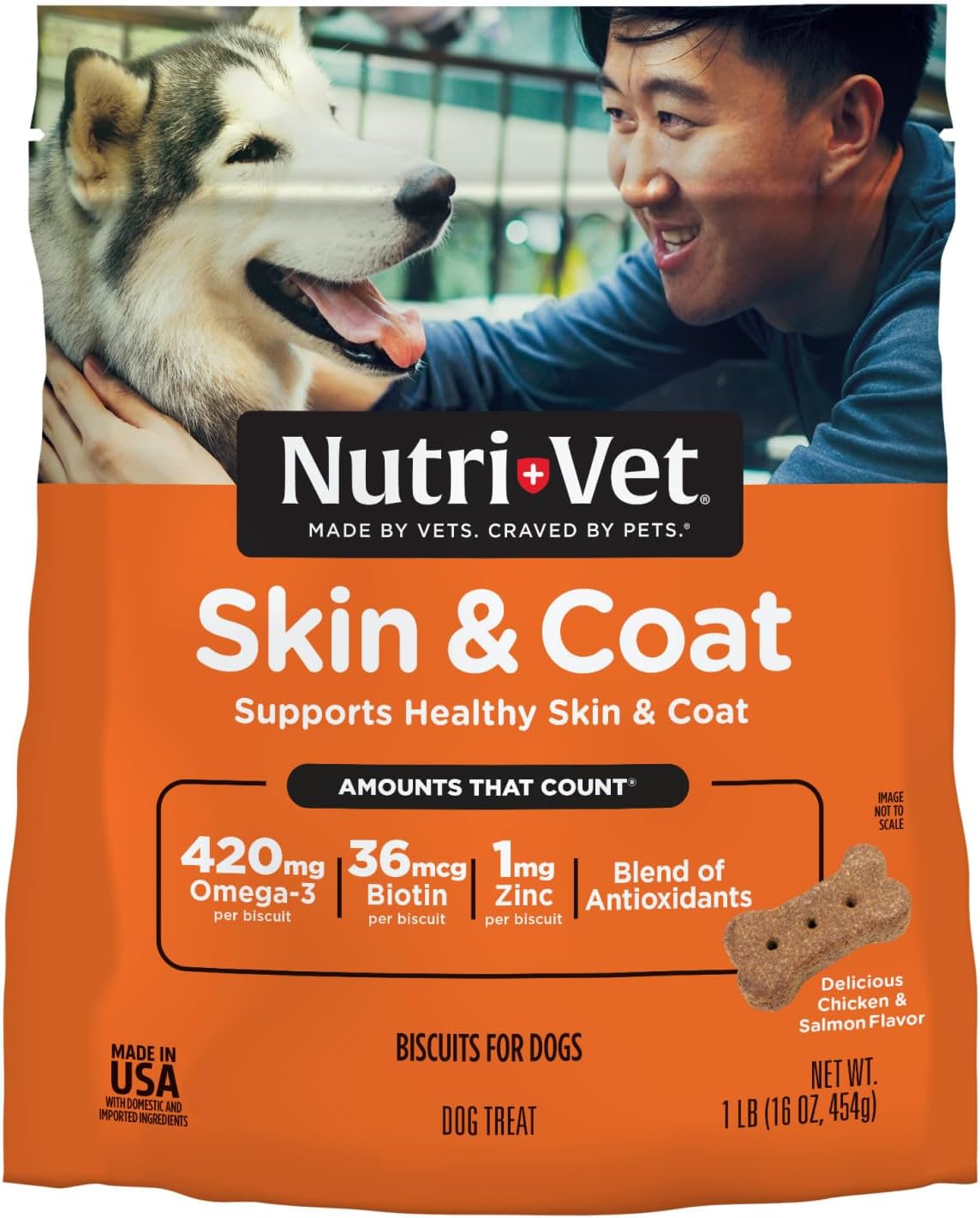 Nutri-Vet Skin & Coat Biscuits for Dogs 454Gr.