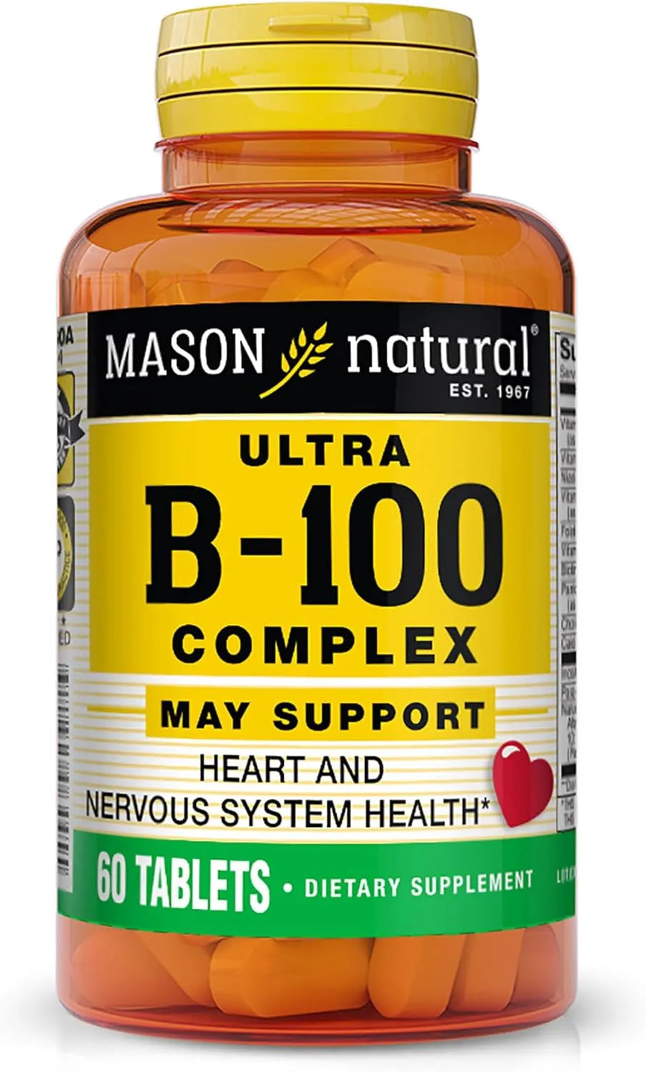 MASON NATURAL - MASON NATURAL Ultra B-100 Complex 60 Tabletas - The Red Vitamin MX - Suplementos Alimenticios - {{ shop.shopifyCountryName }}