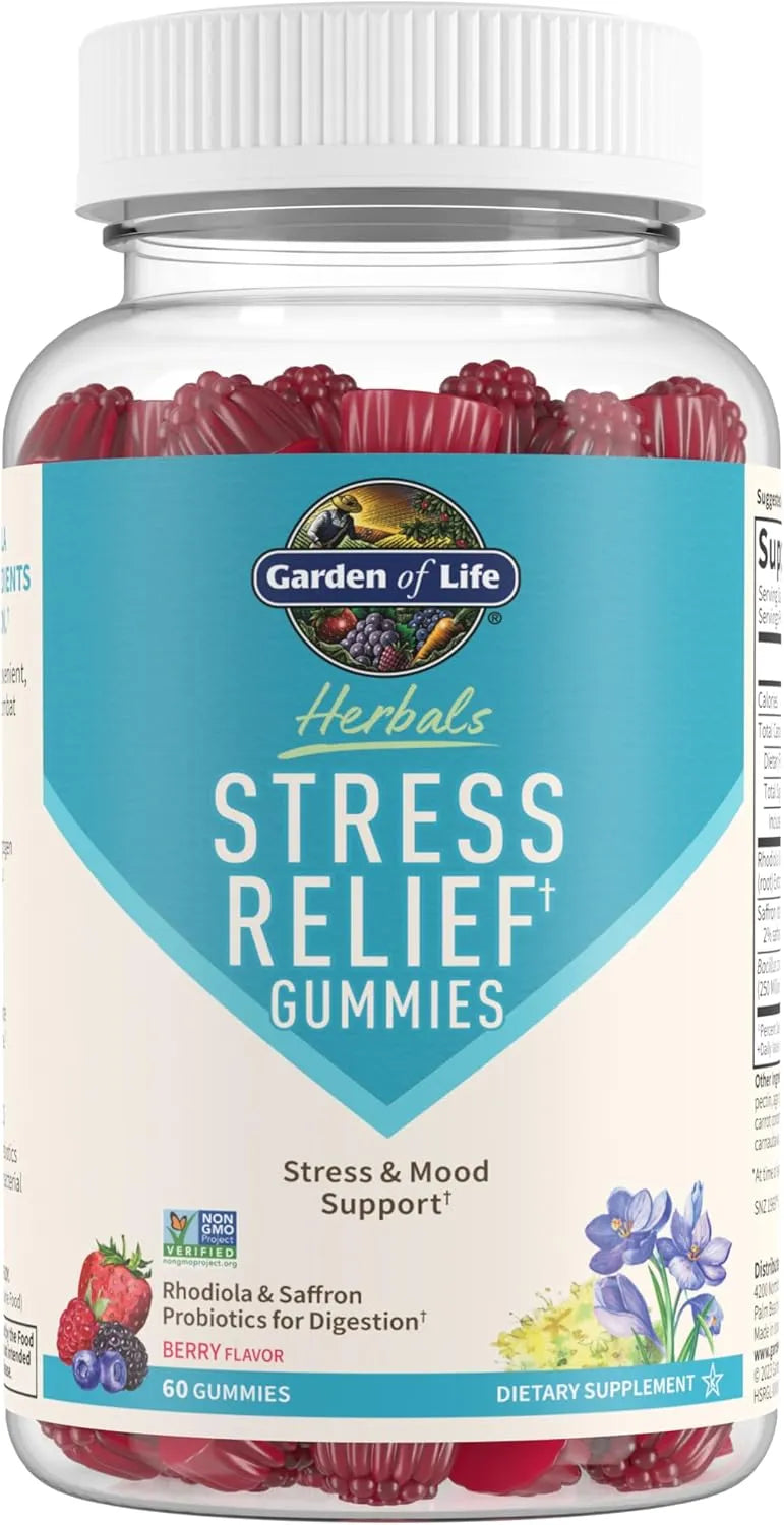 GARDEN OF LIFE - Garden of Life Herbals Stress Relief Gummy with Rhodiola & Saffron 60 Gomitas - The Red Vitamin MX - Suplementos Alimenticios - {{ shop.shopifyCountryName }}