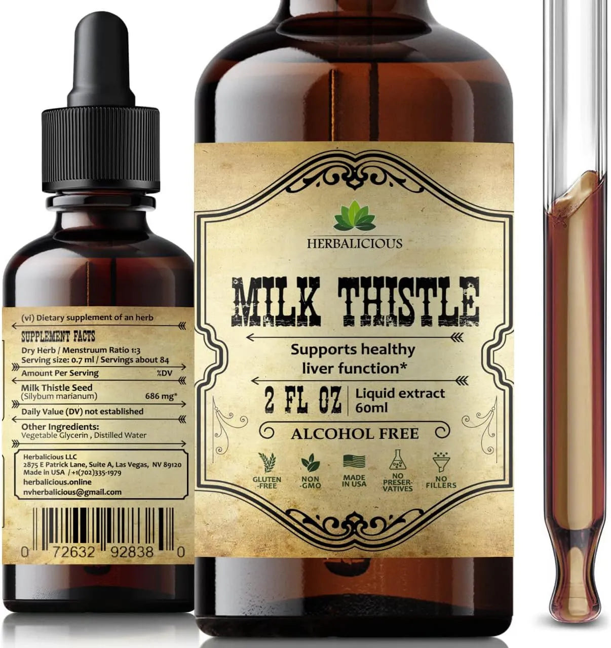 HERBALICIOUS - HERBALICIOUS Milk Thistle Extract 2 Fl.Oz. - The Red Vitamin MX - Suplementos Alimenticios - {{ shop.shopifyCountryName }}