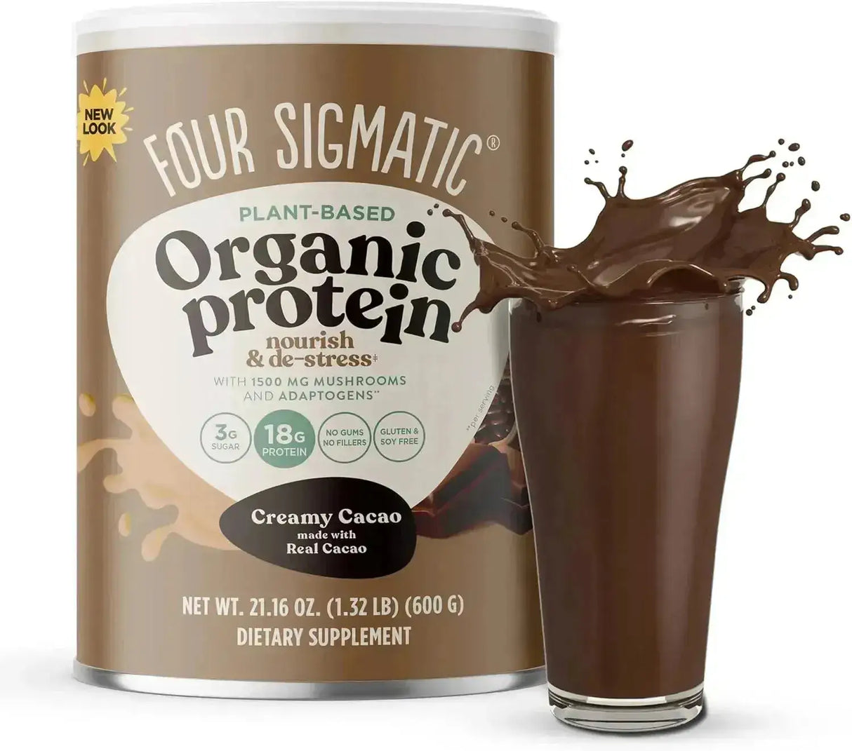 FOUR SIGMATIC - Four Sigmatic Organic Vegan Protein Powder Creamy Cacao 600Gr. - The Red Vitamin MX - Suplementos Alimenticios - {{ shop.shopifyCountryName }}