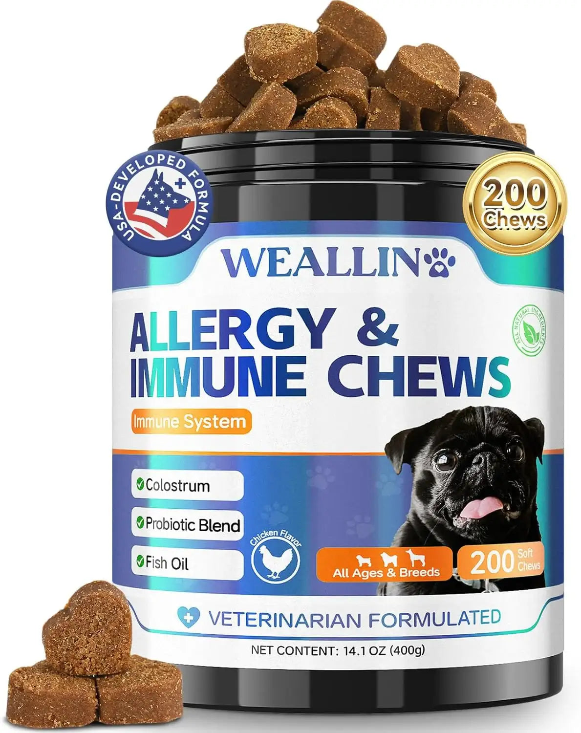 WEALLIN - WEALLIN Allergy Relief Chews 200 Masticables - The Red Vitamin MX - Remedios Para La Picazón De Perros - {{ shop.shopifyCountryName }}