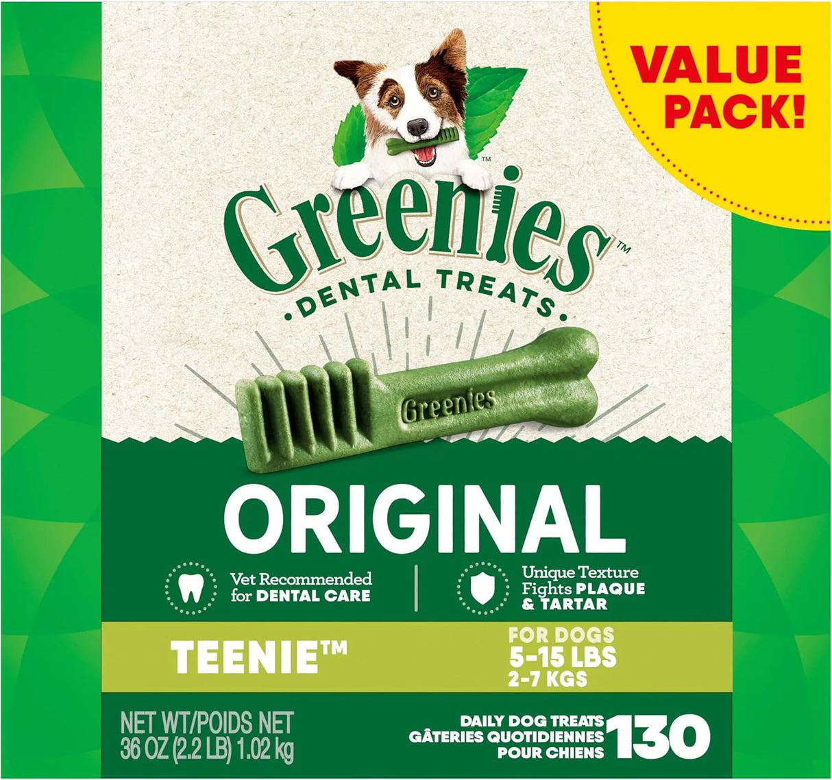 GREENIES - Greenies Original Teenie Natural Dental Care Dog Treats 130 Piezas - The Red Vitamin MX - Cuidado Dental Para Perros - {{ shop.shopifyCountryName }}