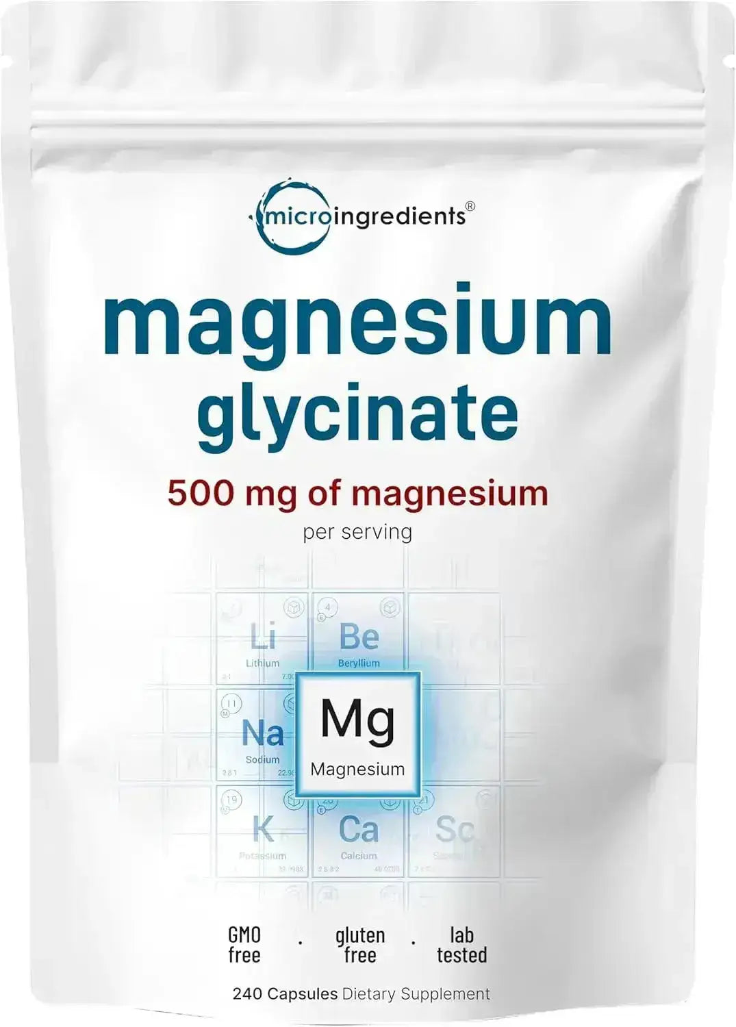 MICRO INGREDIENTS - Micro Ingredients Magnesium Glycinate 500Mg. 240 Capsulas - The Red Vitamin MX - Suplementos Alimenticios - {{ shop.shopifyCountryName }}