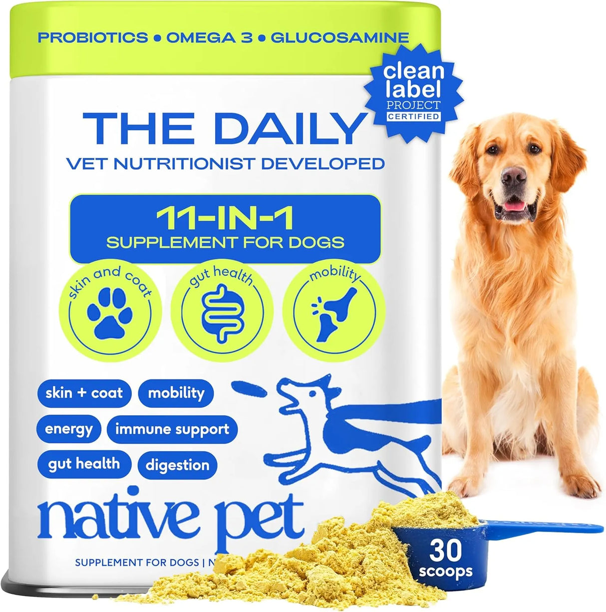 NATIVE PET - Native Pet 11-in-1 Multivitamin Powder for Dogs 30 Servicios - The Red Vitamin MX - Multivitamínicos Para Perros - {{ shop.shopifyCountryName }}