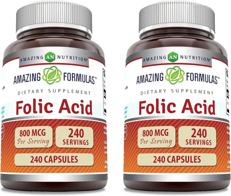 AMAZING FORMULAS - Amazing Formulas Folic Acid 800mcg 240 Capsulas 2 Pack - The Red Vitamin MX - Suplementos Alimenticios - {{ shop.shopifyCountryName }}