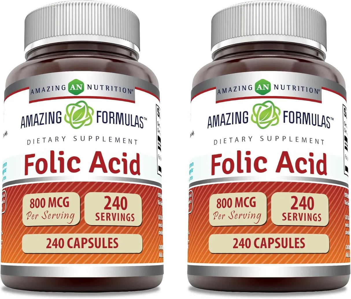 AMAZING FORMULAS - Amazing Formulas Folic Acid 800mcg 240 Capsulas 2 Pack - The Red Vitamin MX - Suplementos Alimenticios - {{ shop.shopifyCountryName }}