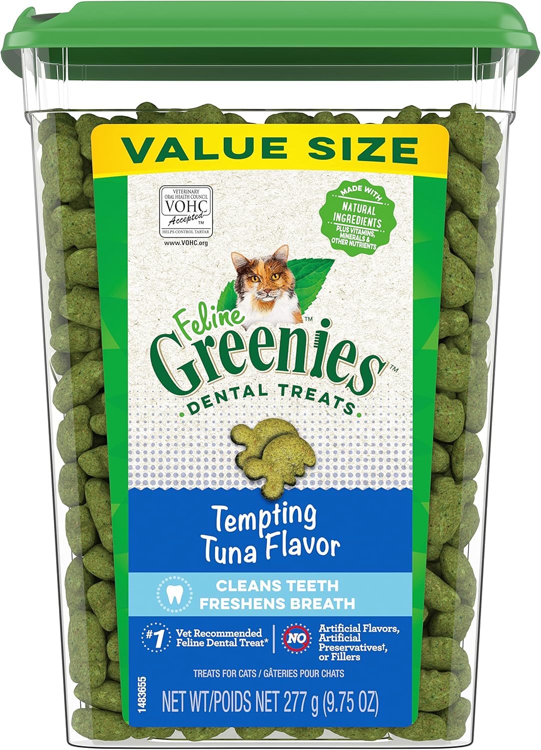 Greenies Feline Adult Dental Cat Treats Tempting Tuna Flavor 277Gr.