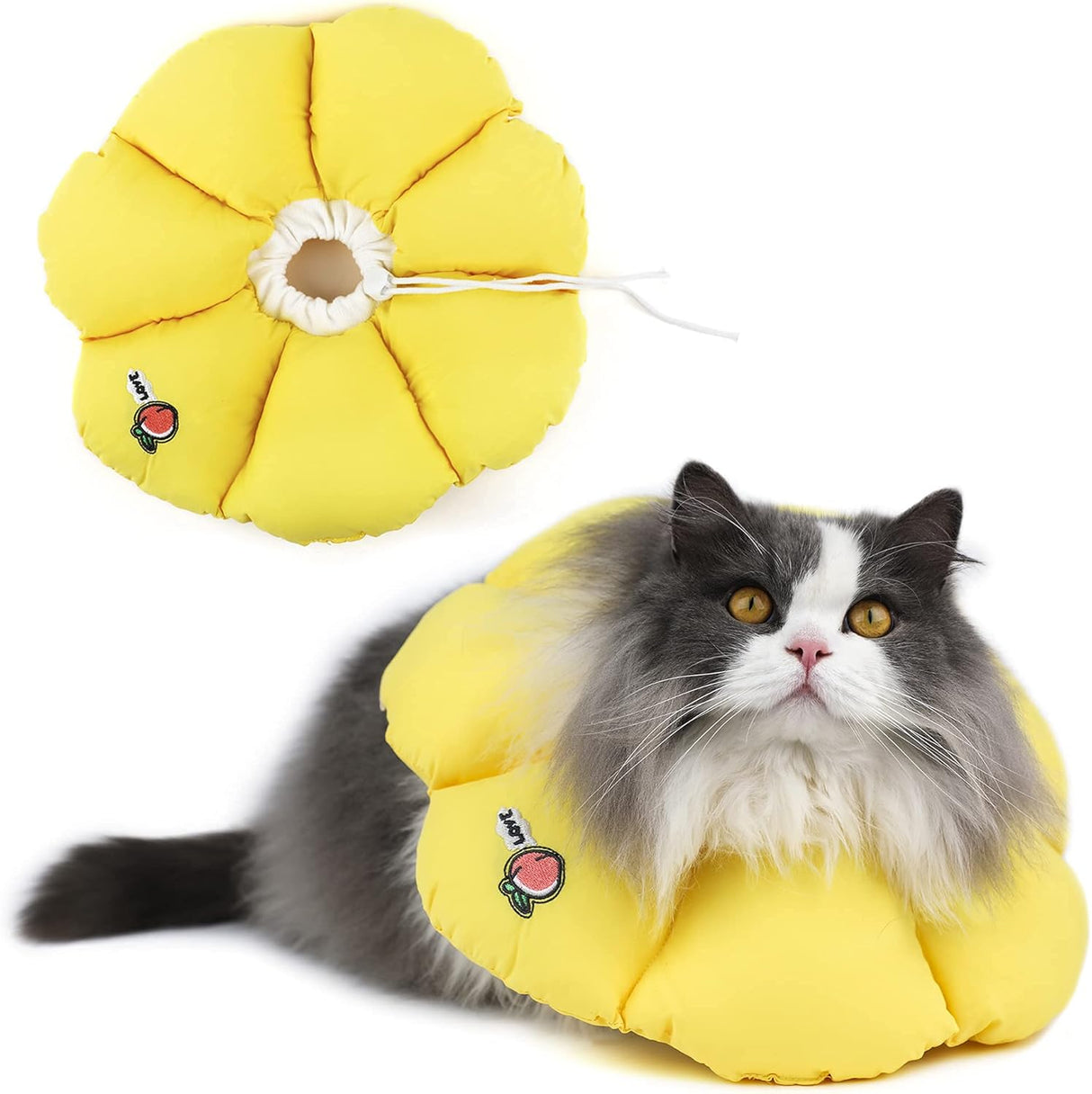 H HIDREAM Cat Cone Collar Yellow Flower Large