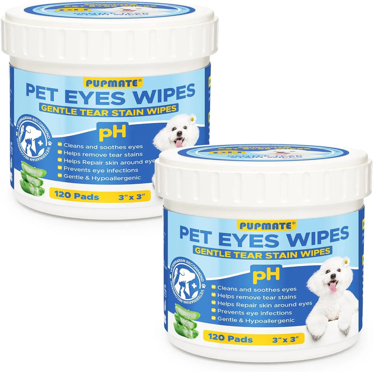 PUPMATE - PUPMATE Eyes Wipes for Dogs & Cats 120 Toallitas 2 Pack - The Red Vitamin MX - Cuidado De Los Ojos De Los Perros - {{ shop.shopifyCountryName }}