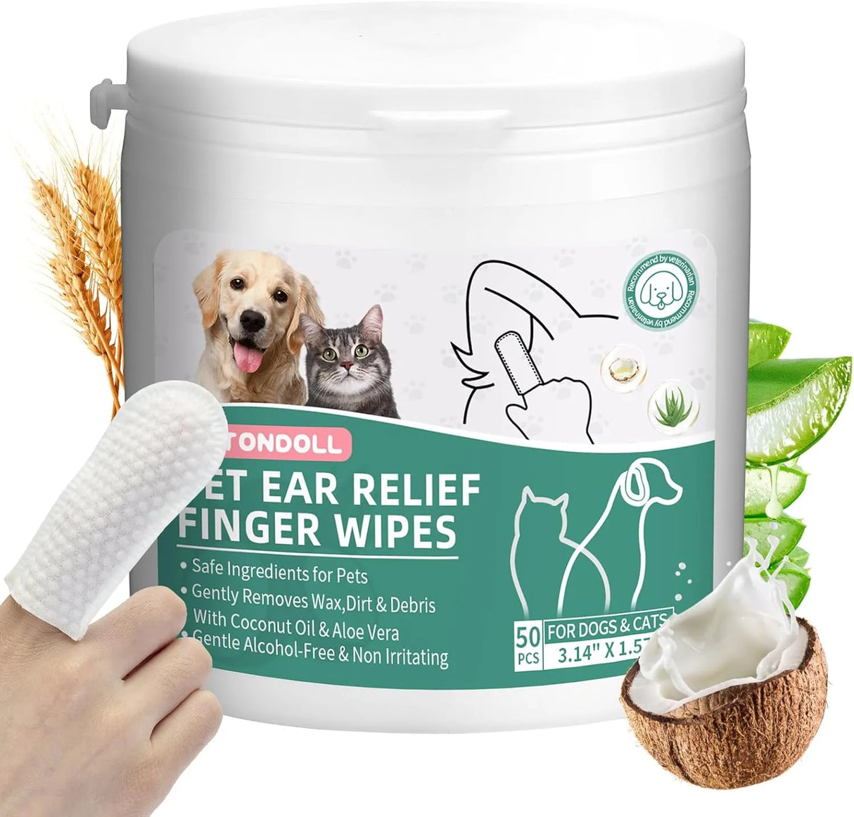 ANTONDOLL - ANTONDOLL Ear Finger Wipes for Dogs & Cats 50 Toallitas - The Red Vitamin MX - Cuidado Del Oído De Perros - {{ shop.shopifyCountryName }}