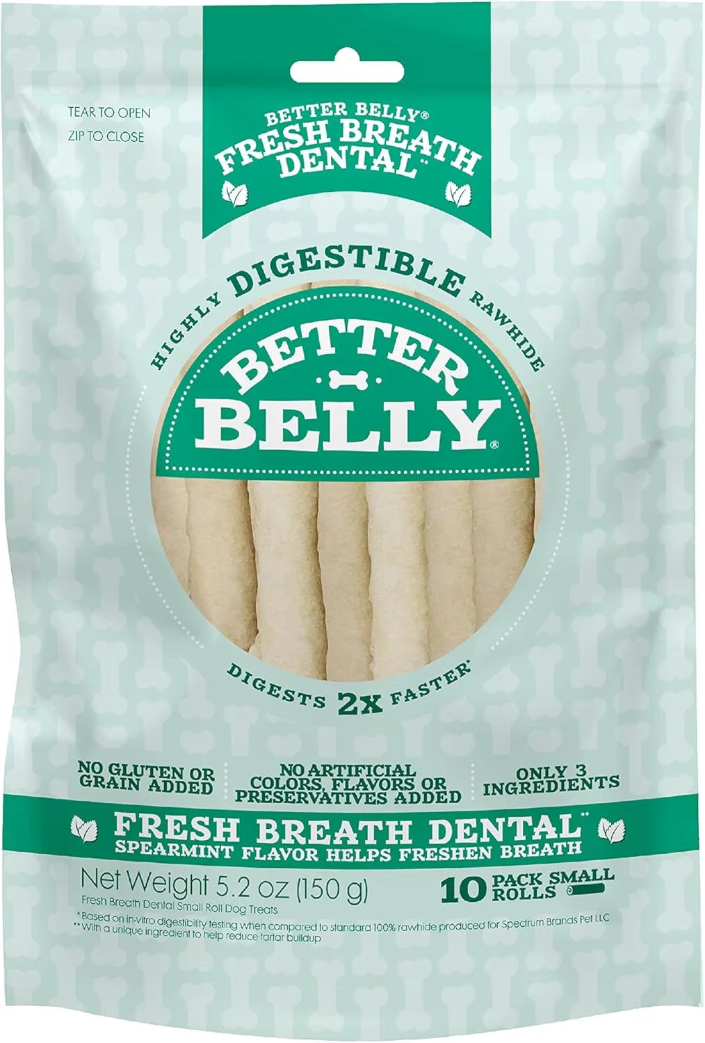 BETTER BELLY - Better Belly Fresh Breath Dental Small Rolls Small 10 Piezas - The Red Vitamin MX - Cuidado Dental Para Perros - {{ shop.shopifyCountryName }}