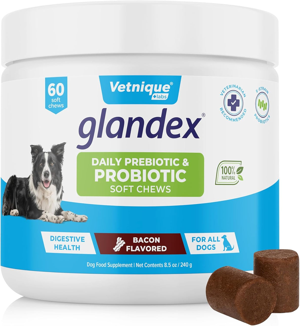 Vetnique Glandex Daily Probiotics for Dogs 60 Masticables