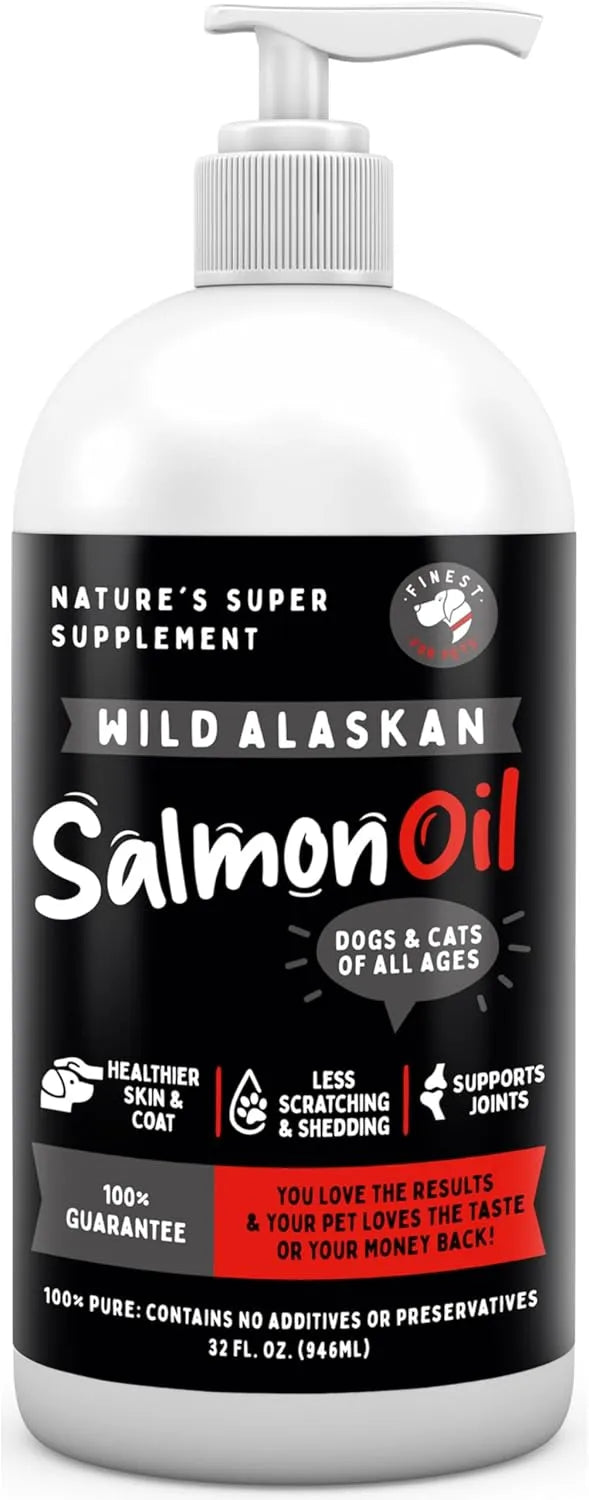 FINEST FOR PETS - Finest For Pets Wild Alaskan Salmon Oil Formula for Dogs & Cats 32 Fl.Oz. - The Red Vitamin MX - Aceite De Pescado Para Perros - {{ shop.shopifyCountryName }}