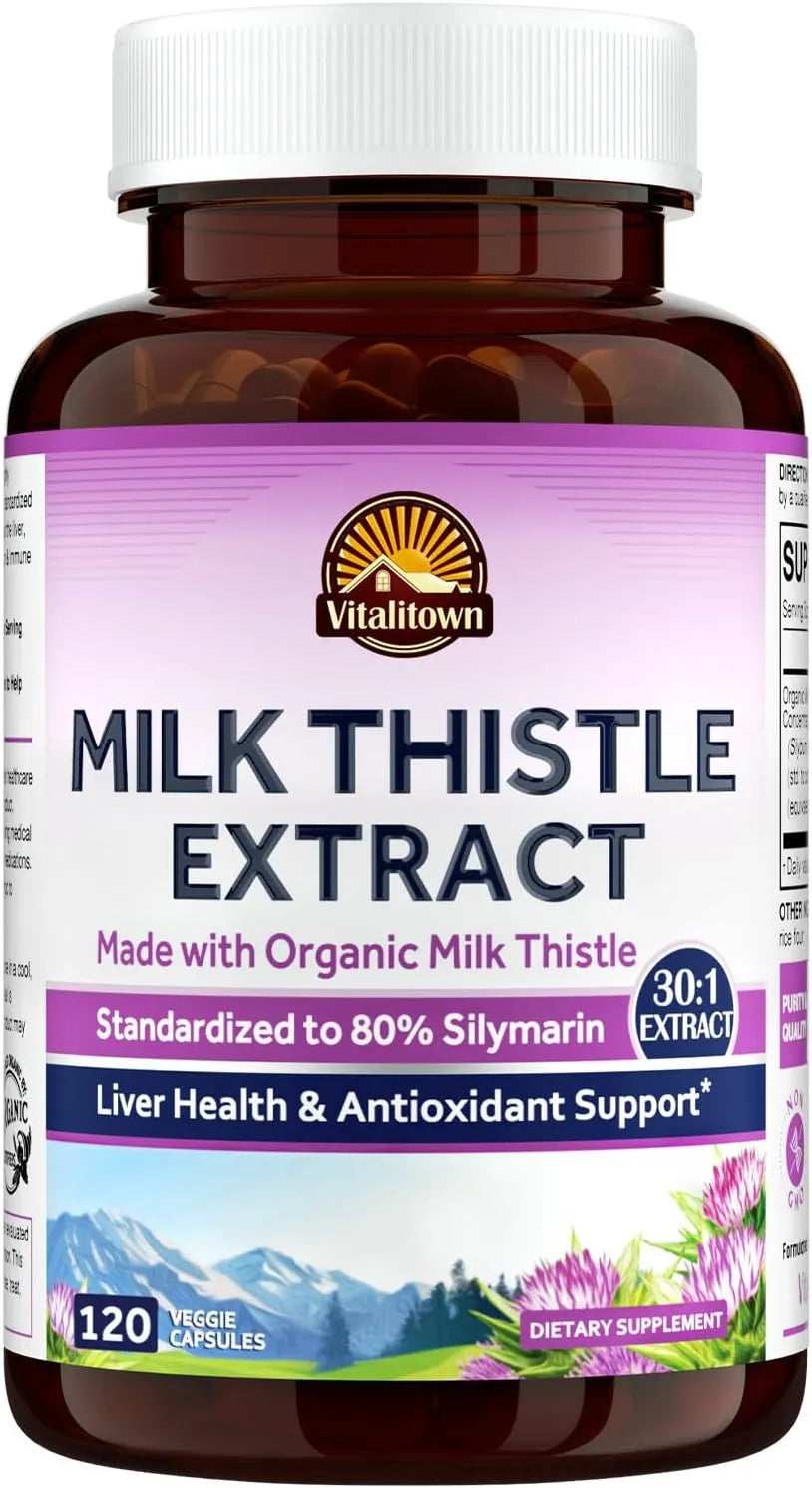 VITALITOWN - Vitalitown Organic Milk Thistle 600Mg. 120 Capsulas - The Red Vitamin MX - Suplementos Alimenticios - {{ shop.shopifyCountryName }}