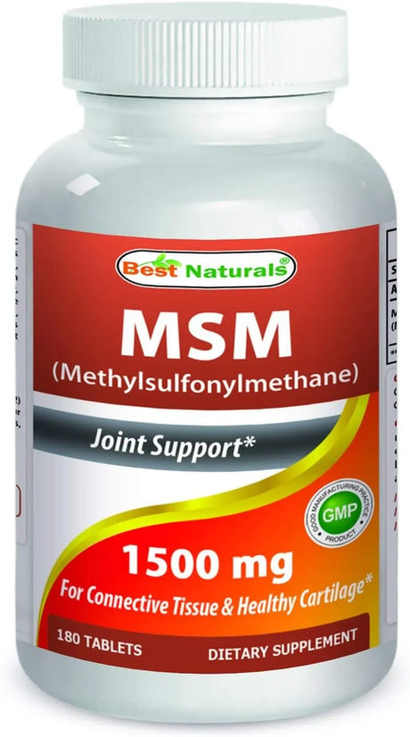 BEST NATURALS - Best Naturals MSM 1500Mg. 180 Tabletas - The Red Vitamin MX - Suplementos Alimenticios - {{ shop.shopifyCountryName }}