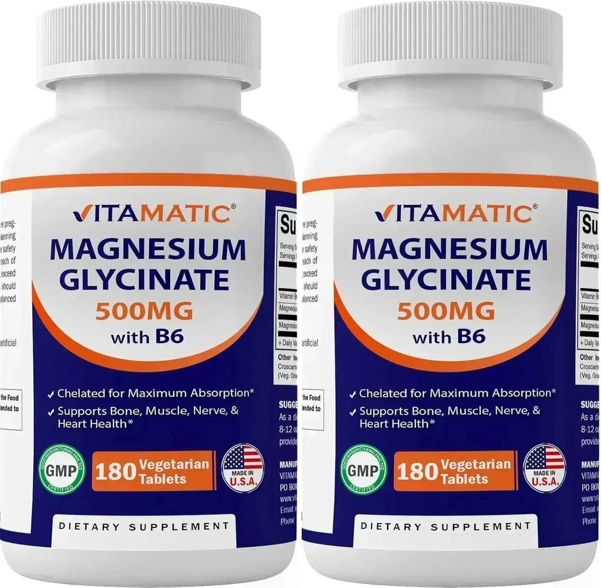 VITAMATIC - Vitamatic Magnesium Glycinate 500Mg. 180 Tabletas 2 Pack - The Red Vitamin MX - Suplementos Alimenticios - {{ shop.shopifyCountryName }}