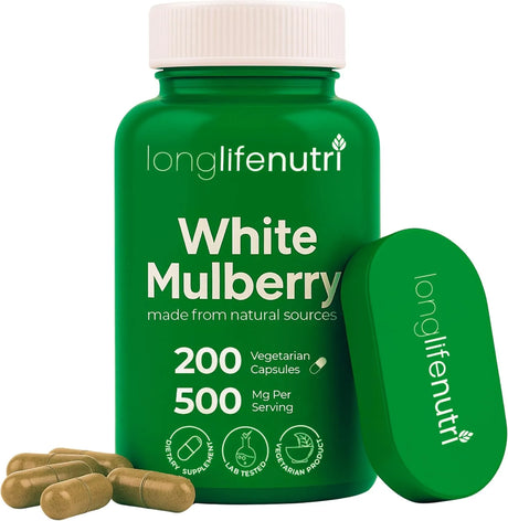 LONGLIFENUTRI - LongLifeNutri White Mulberry Leaf Extract 500Mg. 200 Capsulas - The Red Vitamin MX - Suplementos Alimenticios - {{ shop.shopifyCountryName }}
