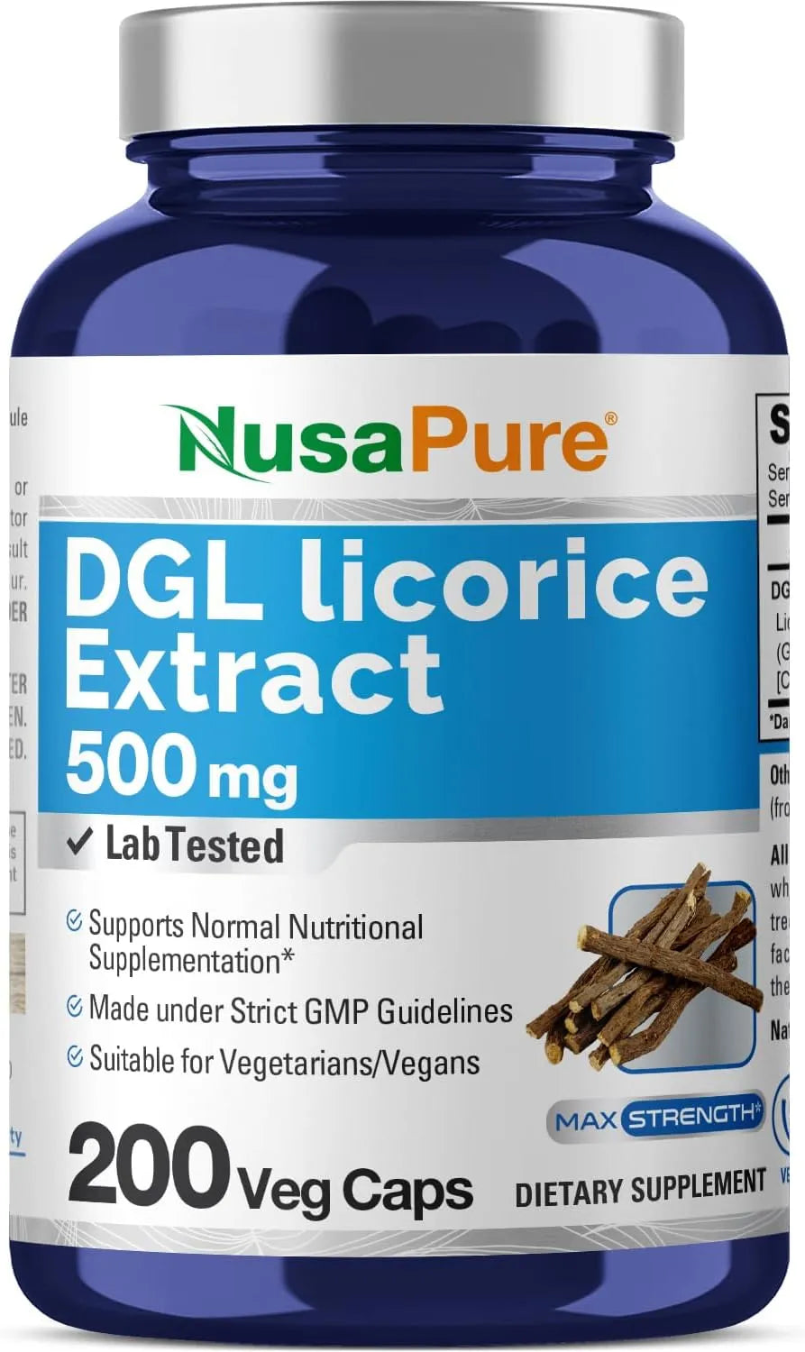 NUSAPURE - NusaPure DGL Licorice Extract 500Mg. 200 Capsulas - The Red Vitamin MX - Suplementos Alimenticios - {{ shop.shopifyCountryName }}