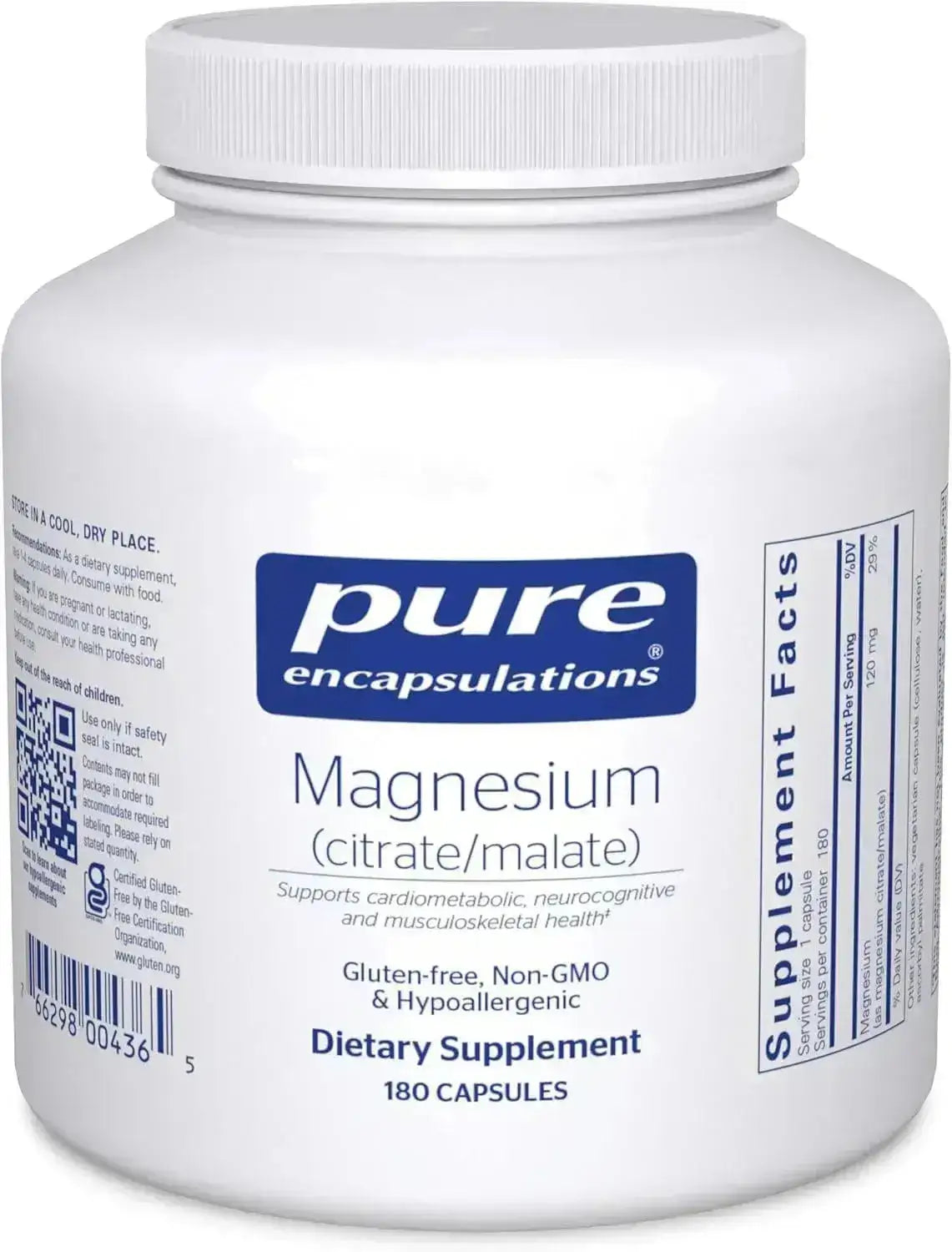 PURE ENCAPSULATIONS - Pure Encapsulations Magnesium Citrate Malate 180 Capsulas - The Red Vitamin MX - Suplementos Alimenticios - {{ shop.shopifyCountryName }}