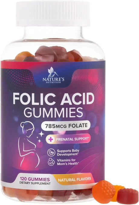 NATURE'S NUTRITION - Nature's Nutrition Folic Acid Gummies for Women 785mcg 120 Gomitas - The Red Vitamin MX - Suplementos Alimenticios - {{ shop.shopifyCountryName }}