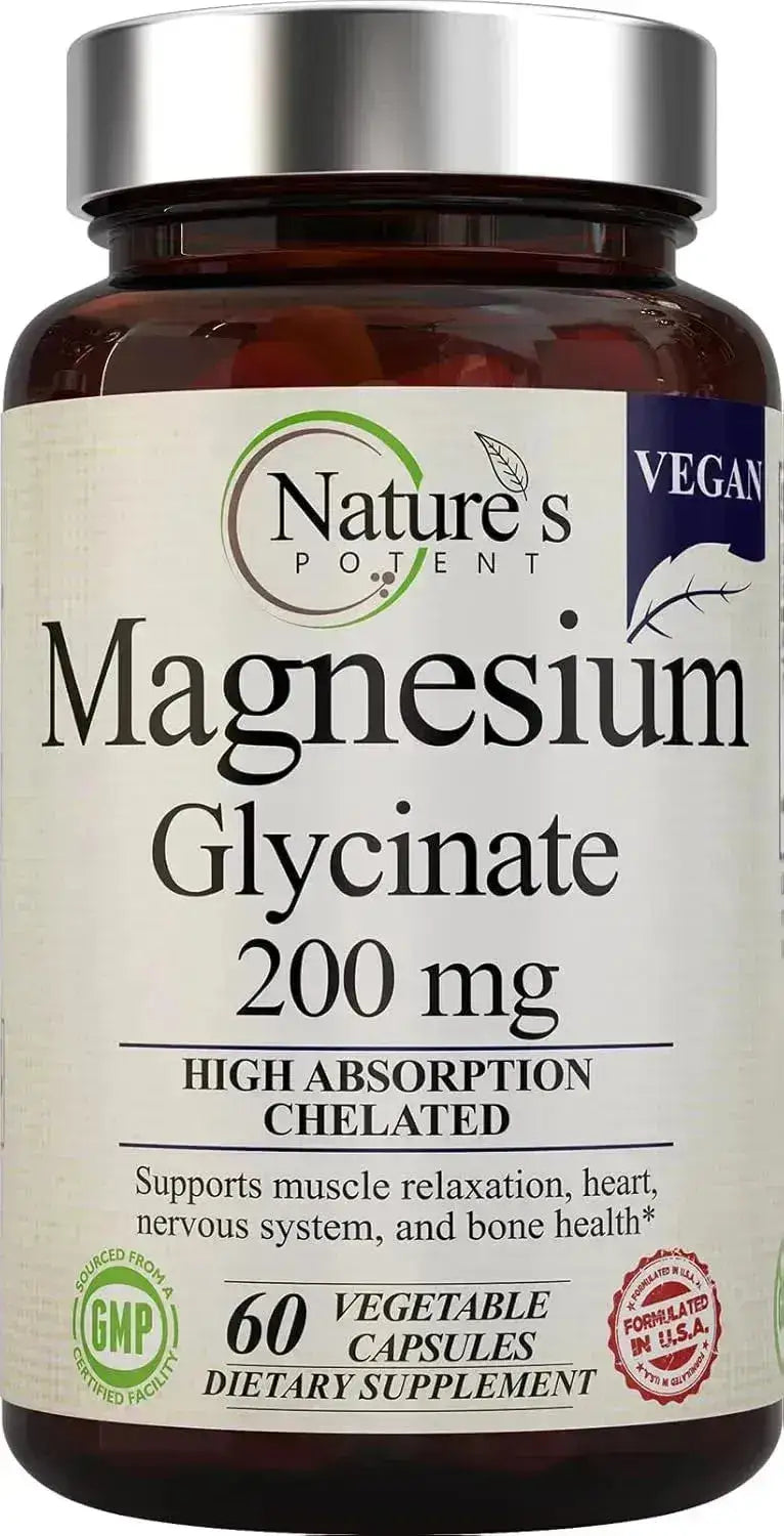 NATURE'S POTENT - Nature's Potent Magnesium Glycinate 200Mg. 60 Capsulas - The Red Vitamin MX - Suplementos Alimenticios - {{ shop.shopifyCountryName }}