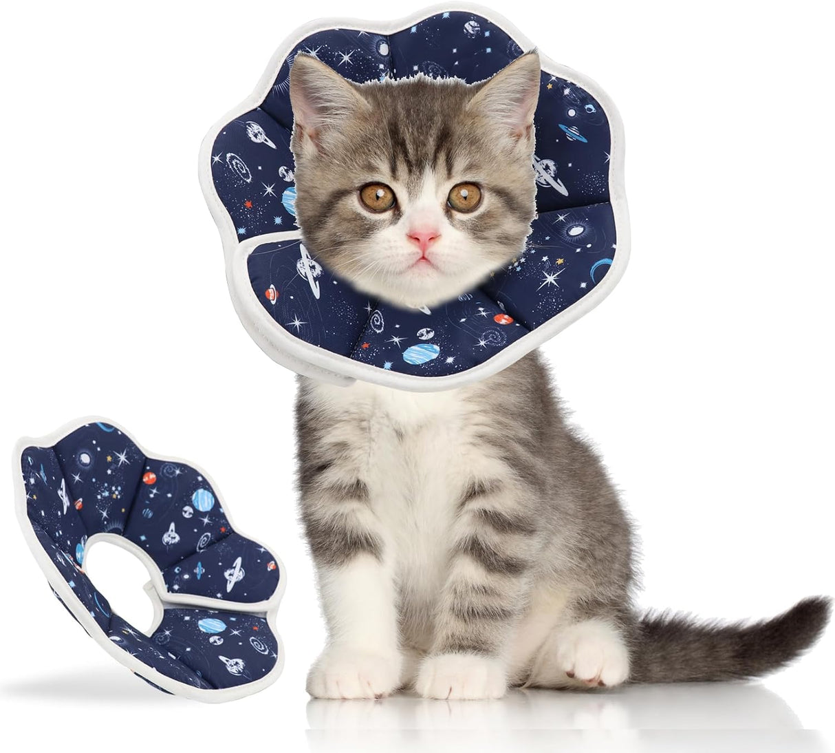 QIYADIN Soft Cat Cone Adjustable Planet Pattern X-Small