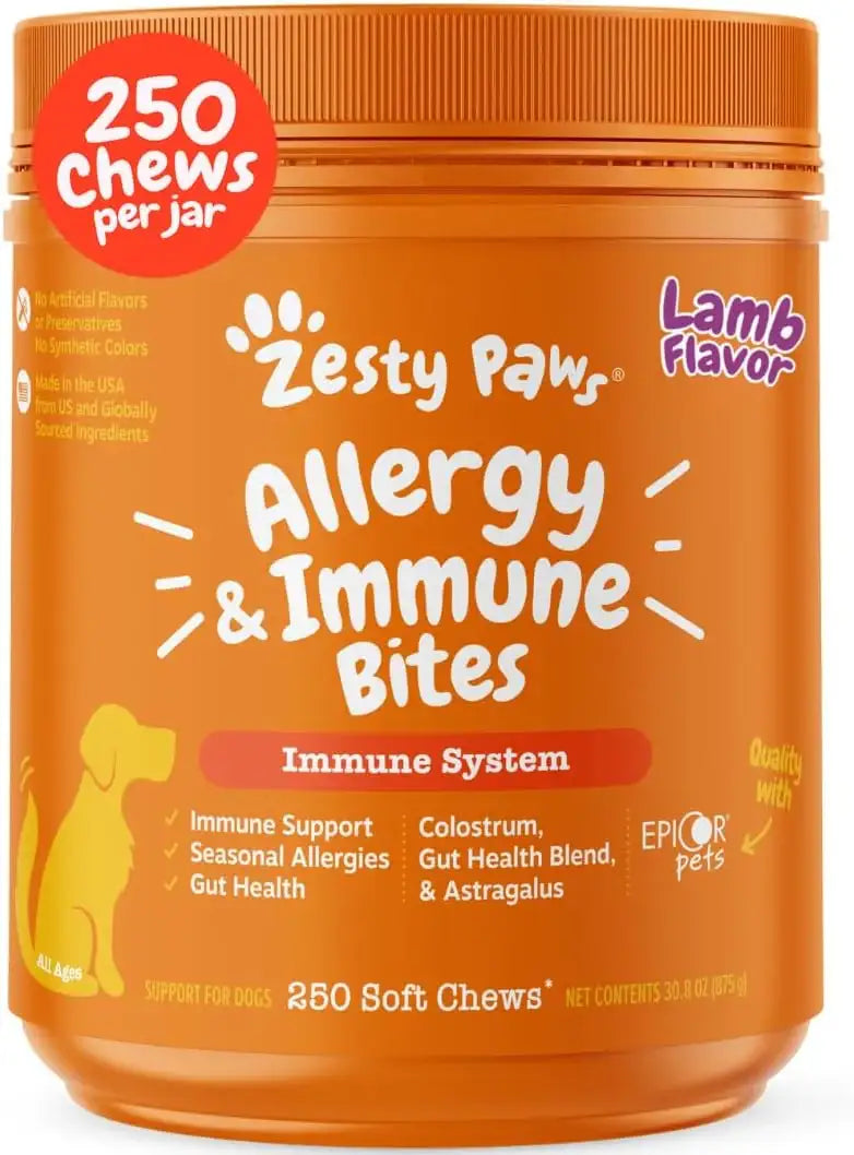 ZESTY PAWS - Zesty Paws Dog Allergy Relief Lamb 250 Masticables - The Red Vitamin MX - Remedios Para La Picazón De Perros - {{ shop.shopifyCountryName }}