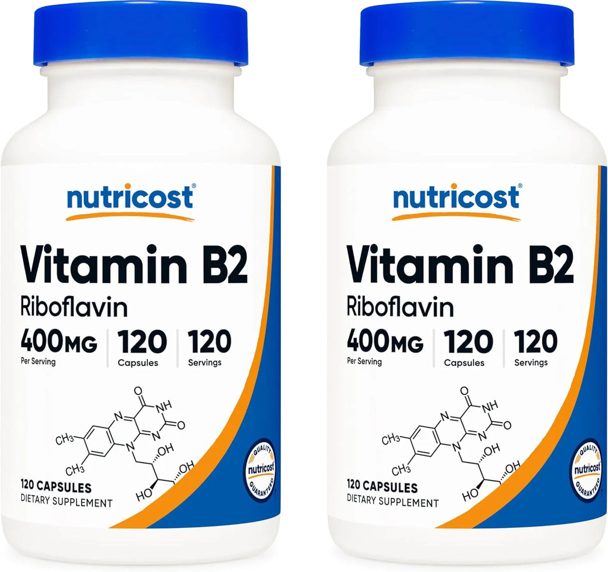NUTRICOST - Nutricost Vitamin B2 400Mg. 120 Capsulas 2 Pack - The Red Vitamin MX - Suplementos Alimenticios - {{ shop.shopifyCountryName }}