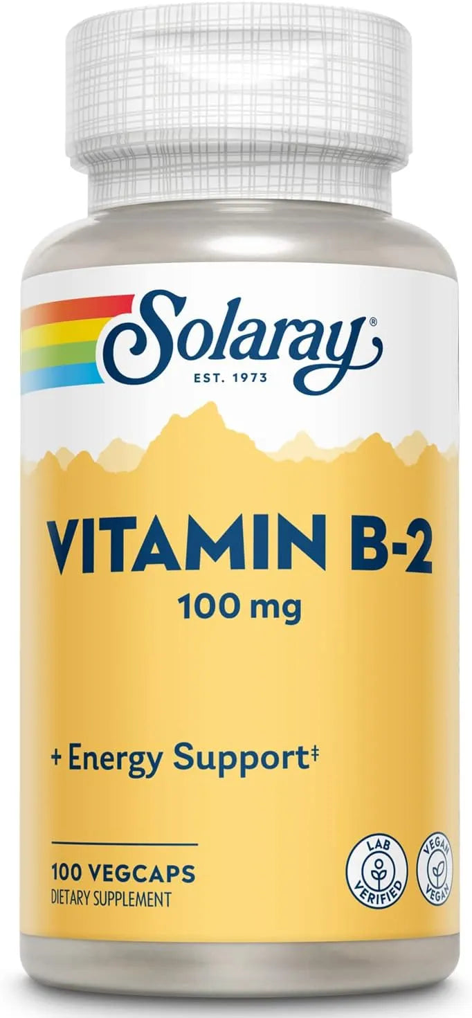 SOLARAY - Solaray Vitamin B-2 Riboflavin 100Mg. 100 Capsulas - The Red Vitamin MX - Suplementos Alimenticios - {{ shop.shopifyCountryName }}