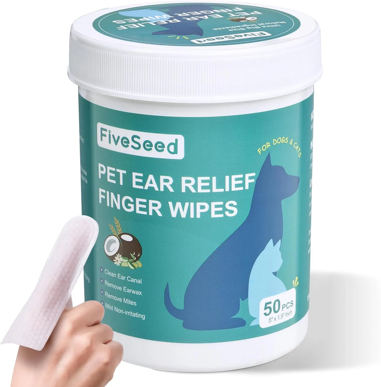 FIVESEED - FiveSeed Ear Wipes for Dogs and Cats 50 Toallitas - The Red Vitamin MX - Cuidado Del Oído De Perros - {{ shop.shopifyCountryName }}