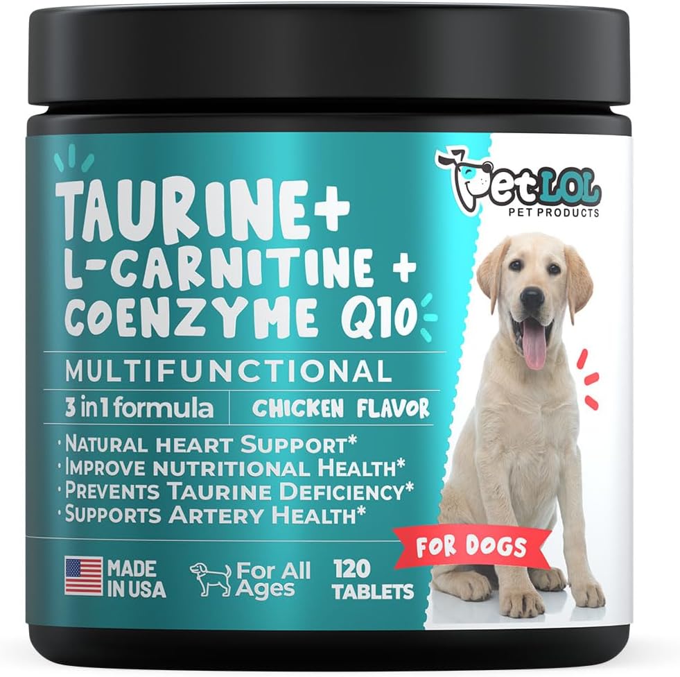 PET LOL Taurine for Dogs with L-Carnitine and Coenzyme Q10 120 Masticables