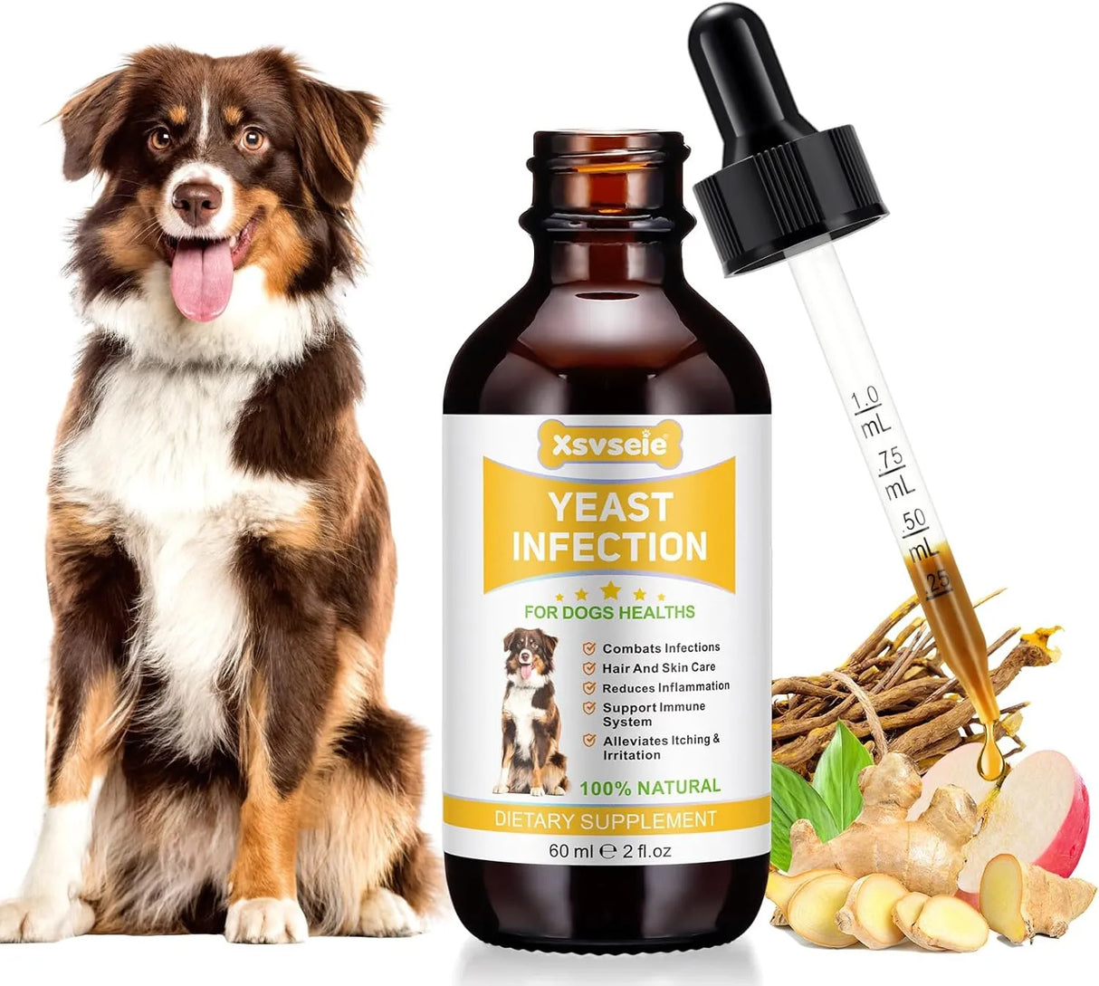 XSVSEIE - Xsvseie Yeast Infection Treatment for Dogs 2 Fl.Oz. - The Red Vitamin MX - Cuidado Del Oído De Perros - {{ shop.shopifyCountryName }}